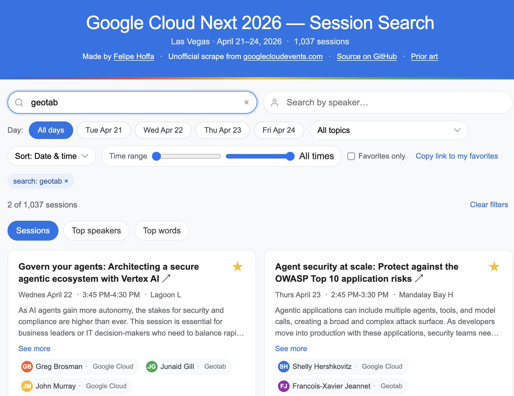 Google Cloud Next 2026 — Session Explorer